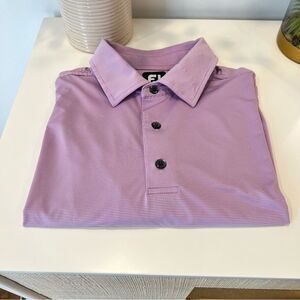 FootJoy Men's Golf Purple Striped Polo Shirt Size Large